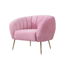 sillon velvet tapizado rosa