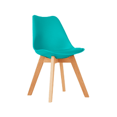 silla madera polipropileno turquesa